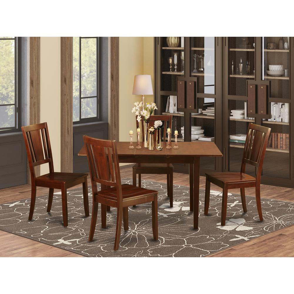 5  Pc  Small  Kitchen  dinette  set  -  Table  with  a  12in  Leaf  and  4  Dining  Table  Chairs. Picture 4