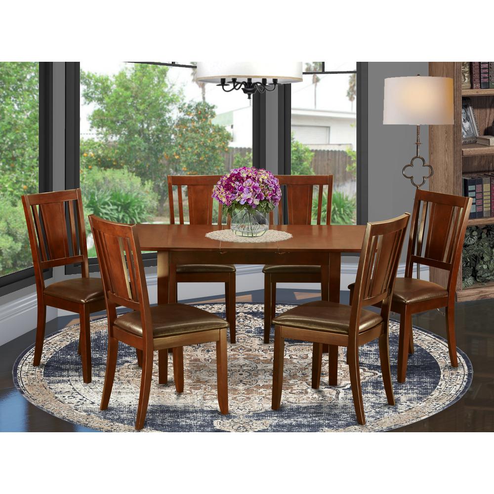 7  Pc  Kitchen  Tables  set  -  Table  with  Leaf  and  6  Dining  Chairs. Picture 4
