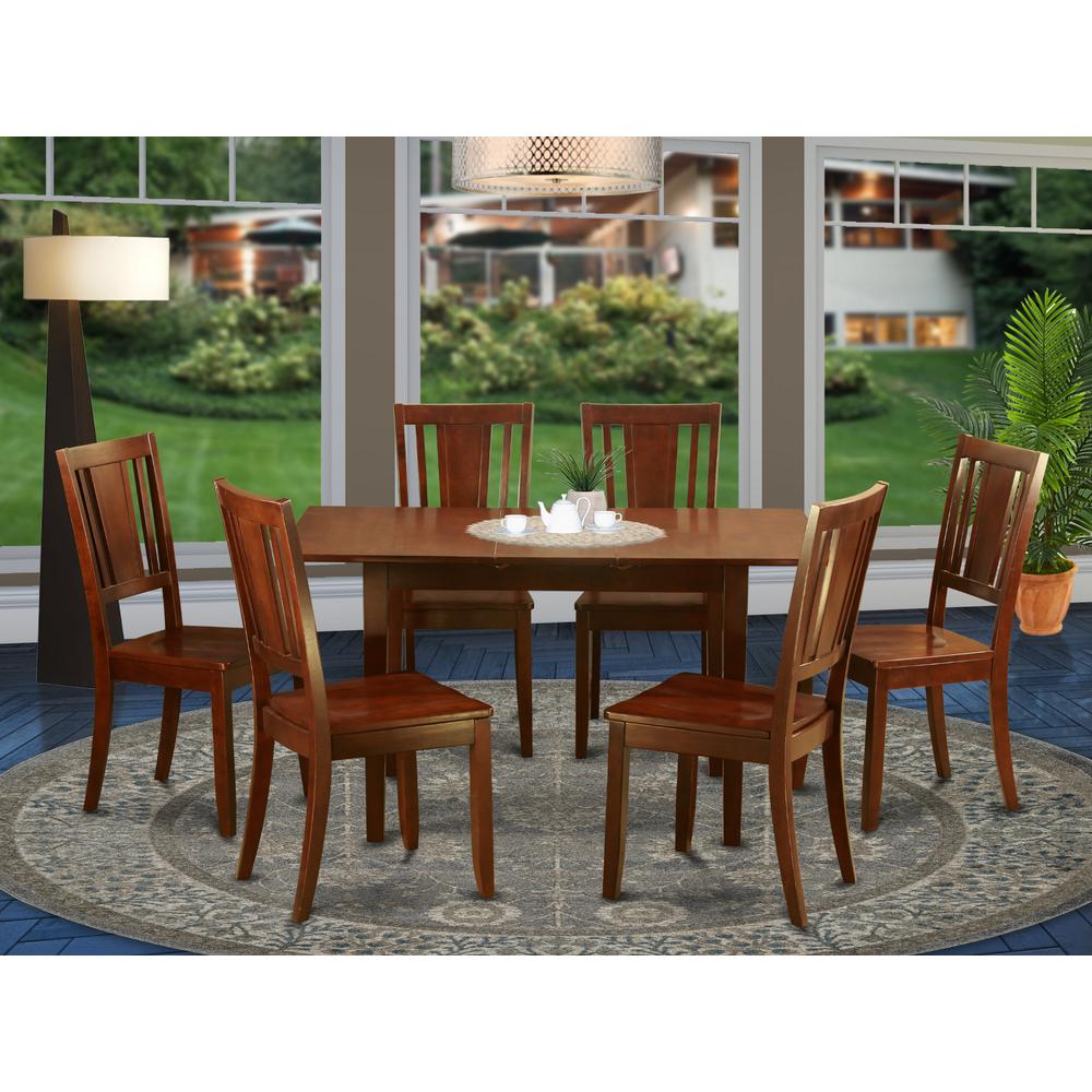 7  Pc  Kitchen  Dining  Tables  set  -  Table  with  Leaf  and  6  Dining  Chairs. Picture 4