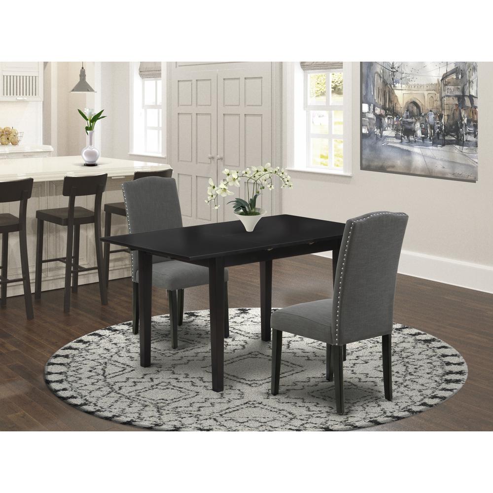 Dining Table- Parson Chairs, NOEN3-BLK-20. Picture 4