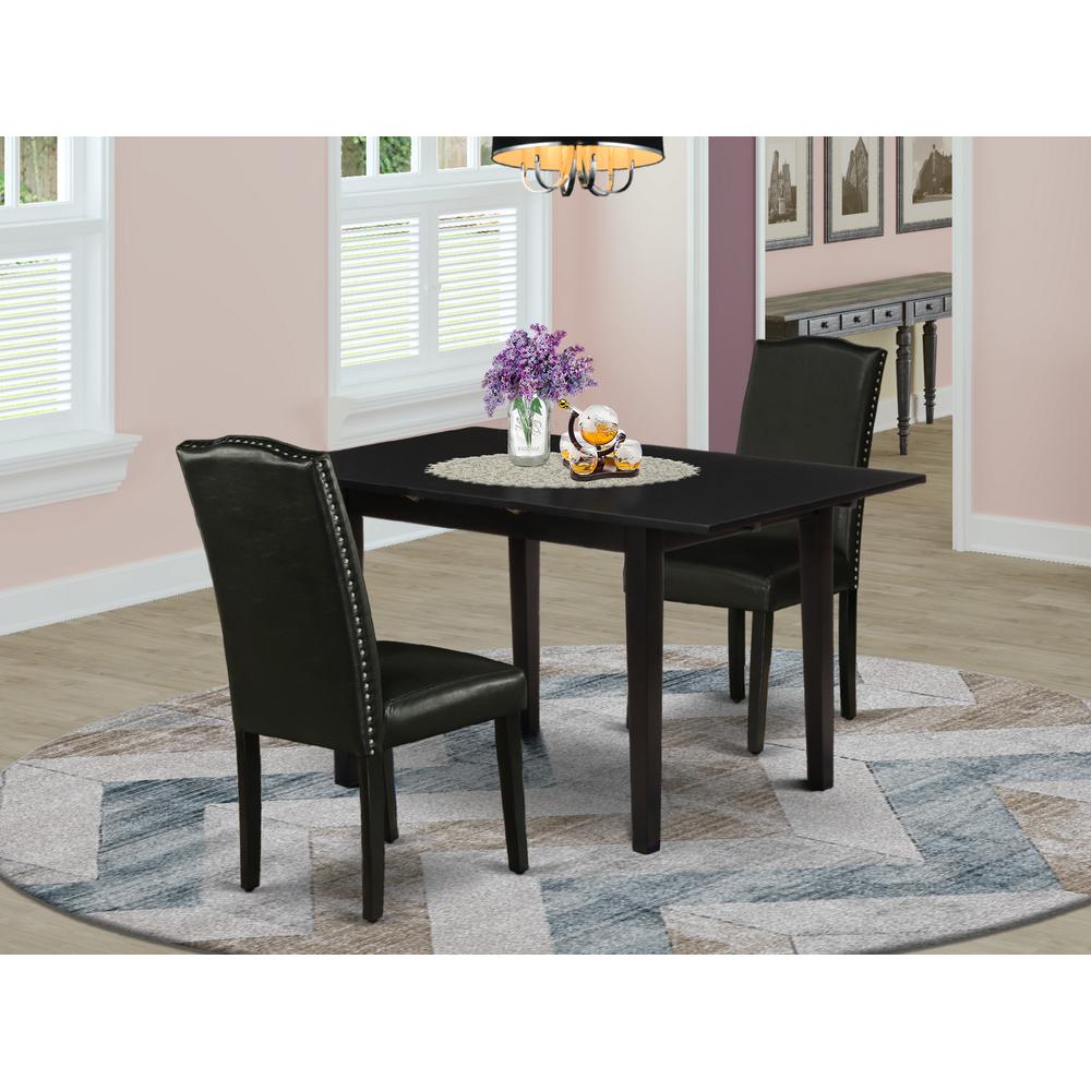 Dining Table- Parson Chairs, NOEN3-BLK-69. Picture 4