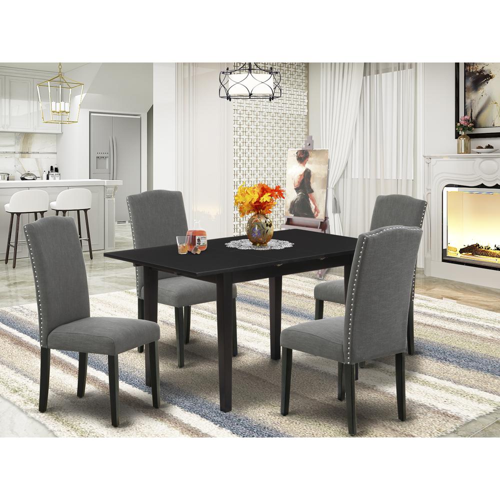 Dining Table- Parson Chairs, NOEN5-BLK-20. Picture 4