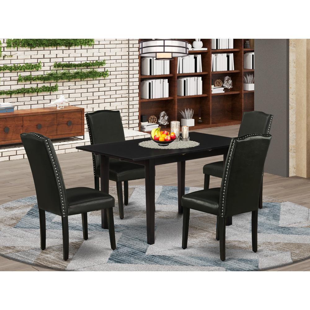 Dining Table- Parson Chairs, NOEN5-BLK-69. Picture 4
