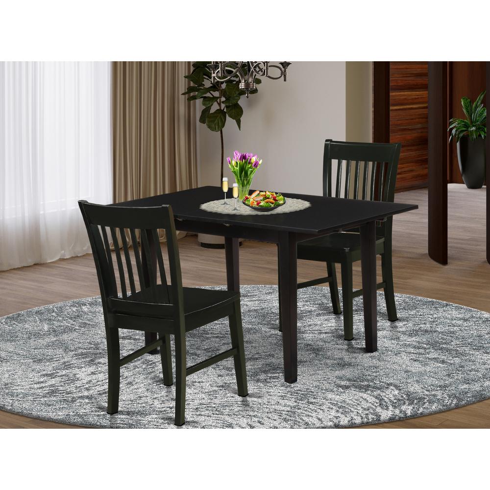 Dining Table- Dining Chairs, NOFK3-BLK-W. Picture 4