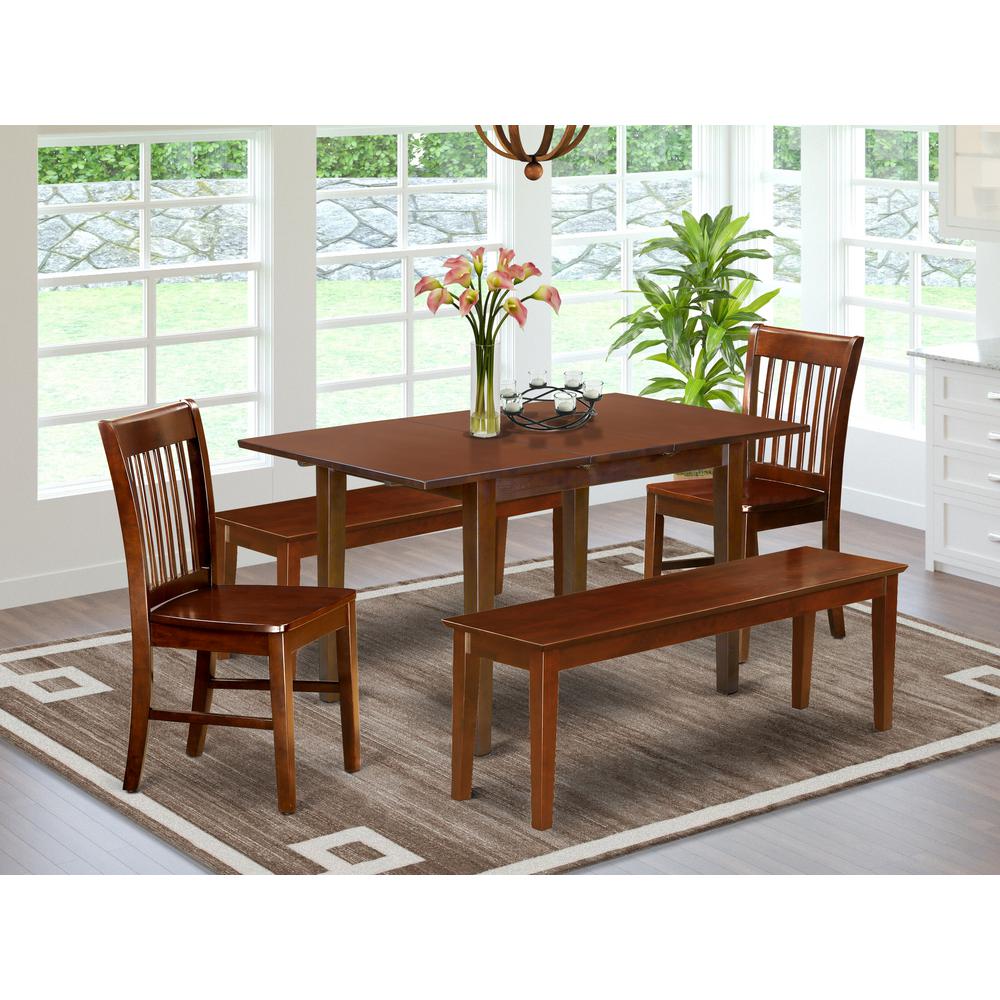 5  Pc  Kitchen  Table  with  bench  set  -  Table  plus  2  Kitchen  Chairs  and  2  Benches. Picture 2