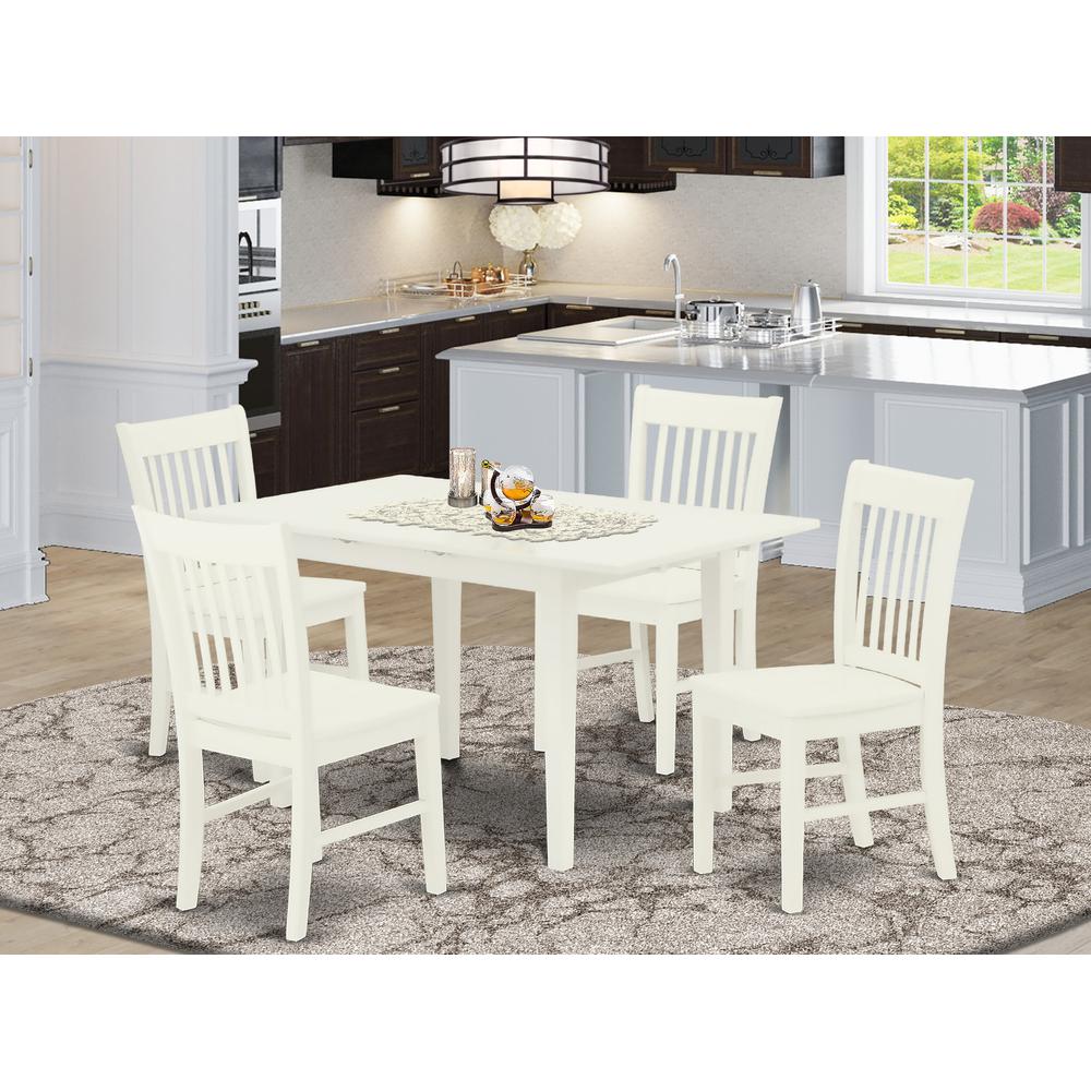 Dining Table- Dining Chairs, NOFK5-LWH-W. Picture 3