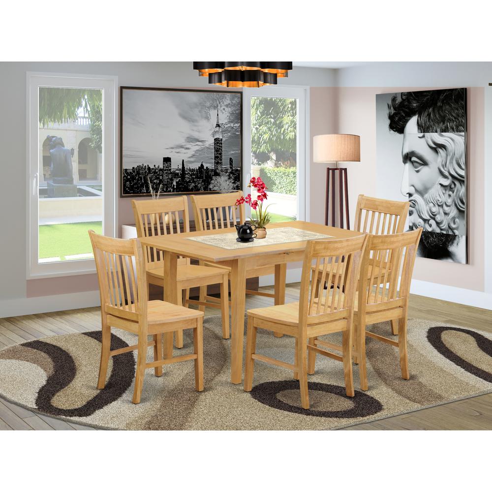 Dining Room Set Oak, NOFK7-OAK-W. Picture 3