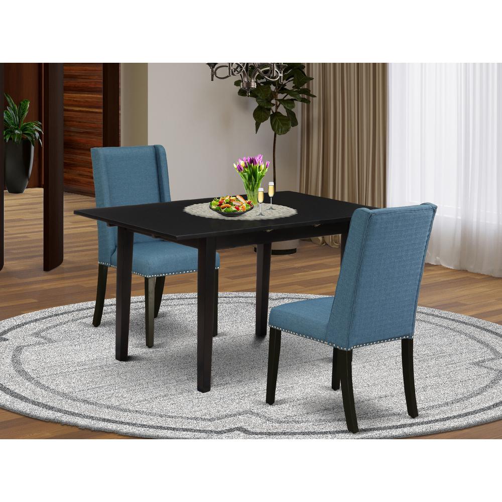 Dining Table- Parson Chairs, NOFL3-BLK-21. Picture 4
