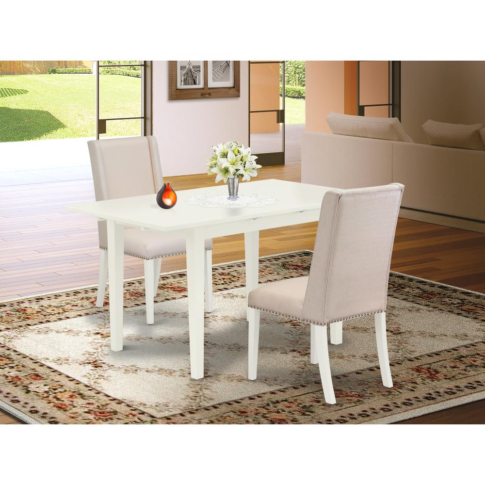 Dining Table- Parson Chairs, NOFL3-LWH-01. Picture 3