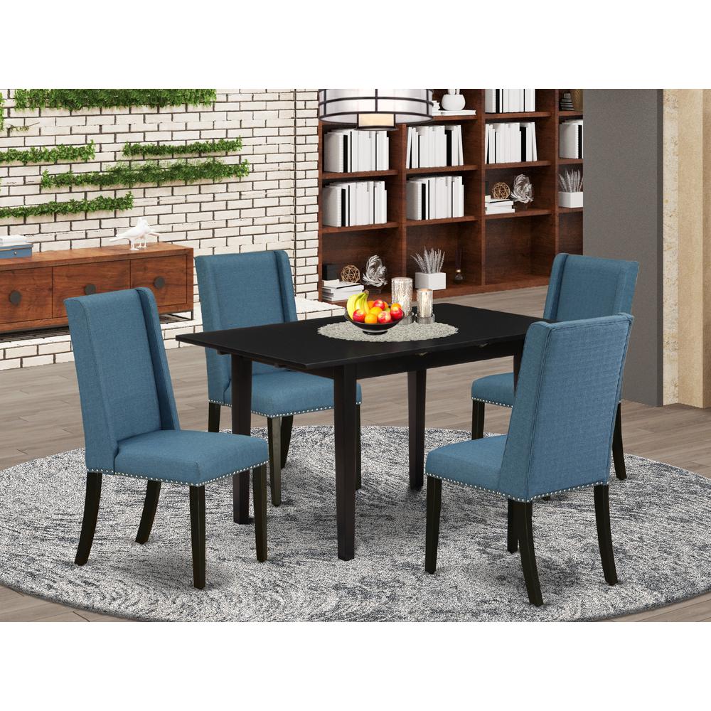Dining Table- Parson Chairs, NOFL5-BLK-21. Picture 4