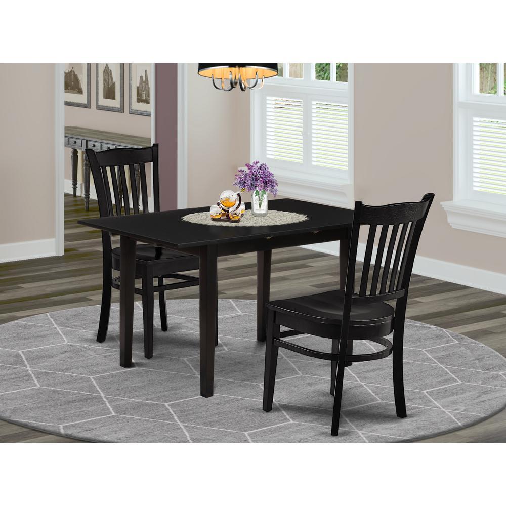Dining Table- Dining Chairs, NOGR3-BLK-W. Picture 4