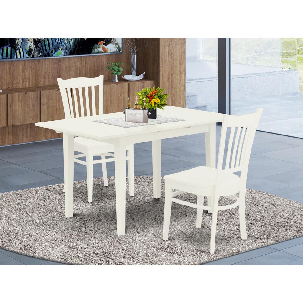 Dining Table- Dining Chairs, NOGR3-WHI-W. Picture 3