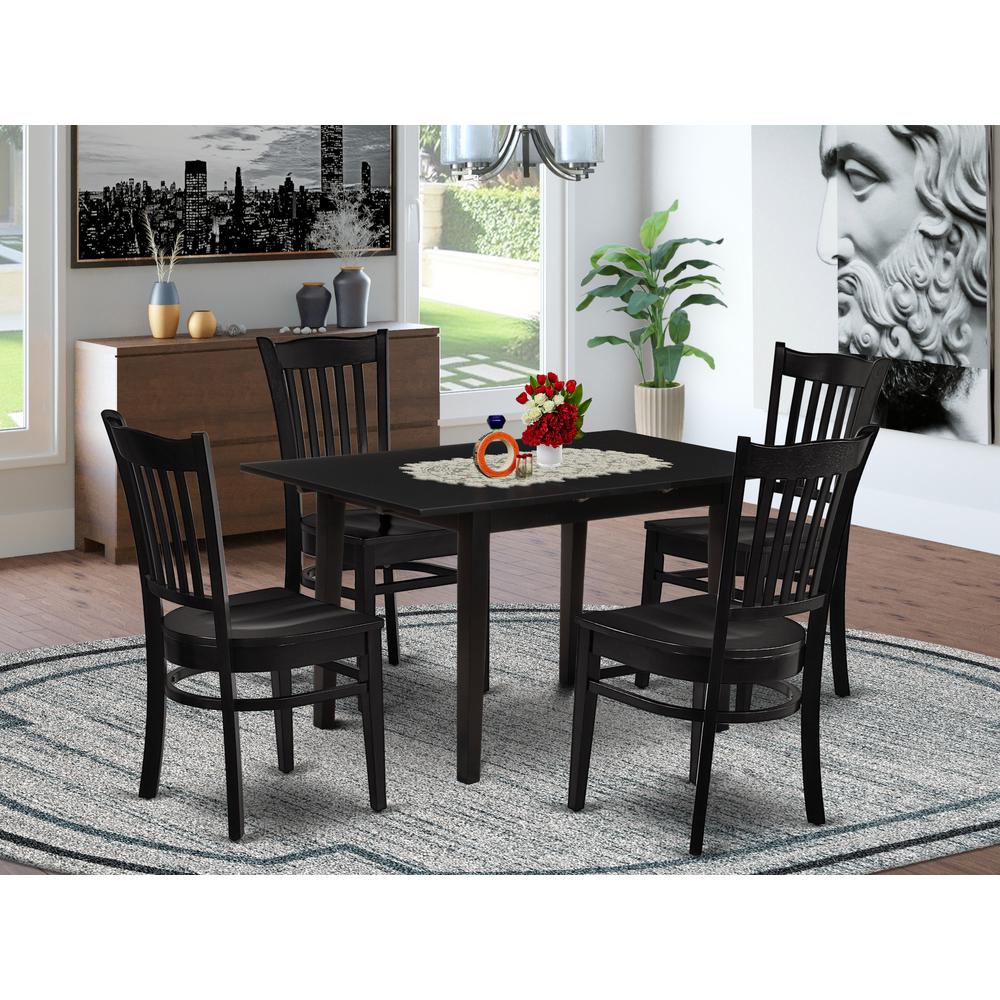 Dining Table- Dining Chairs, NOGR5-BLK-W. Picture 4