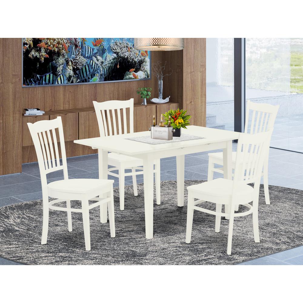 Dining Table- Dining Chairs, NOGR5-WHI-W. Picture 3