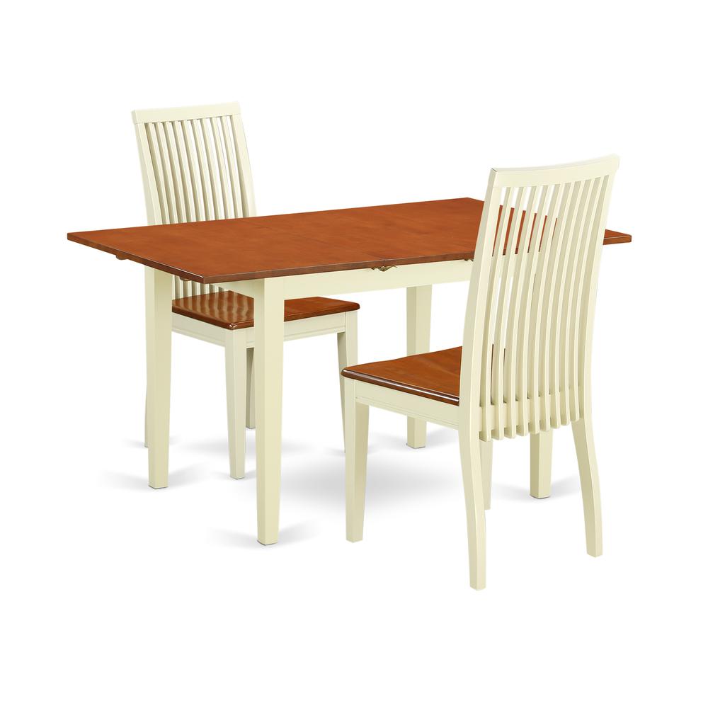Dining Room Set Buttermilk & Cherry, NOIP3-BMK-W. Picture 1