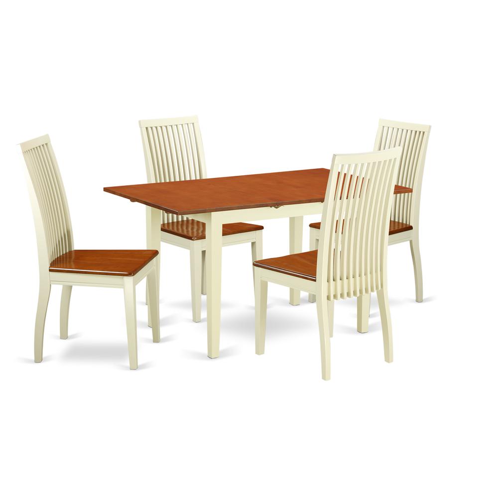 Dining Room Set Buttermilk & Cherry, NOIP5-BMK-W. Picture 1