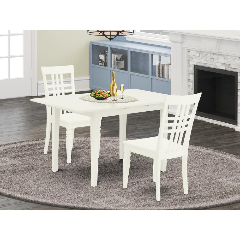 Dining Table- Dining Chairs, NOLG3-LWH-W. Picture 4