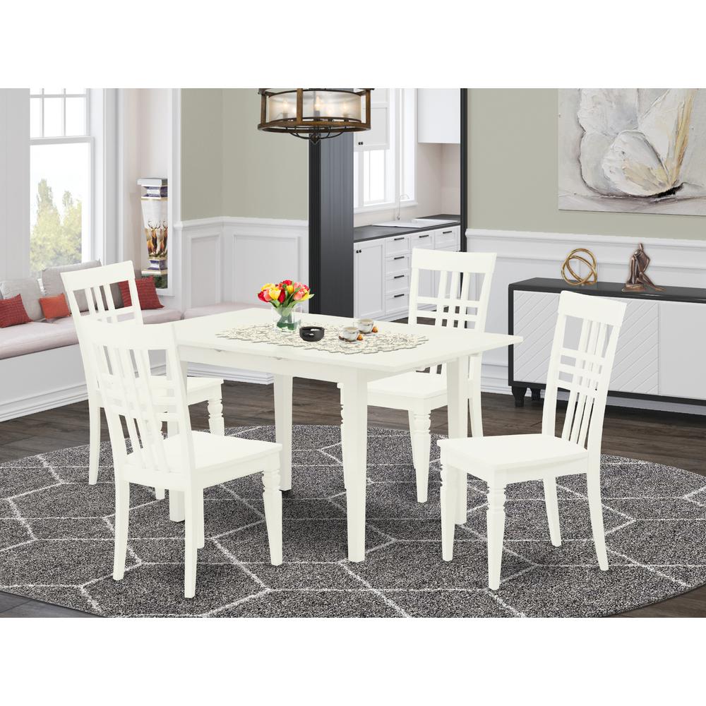 Dining Table- Dining Chairs, NOLG5-LWH-W. Picture 3