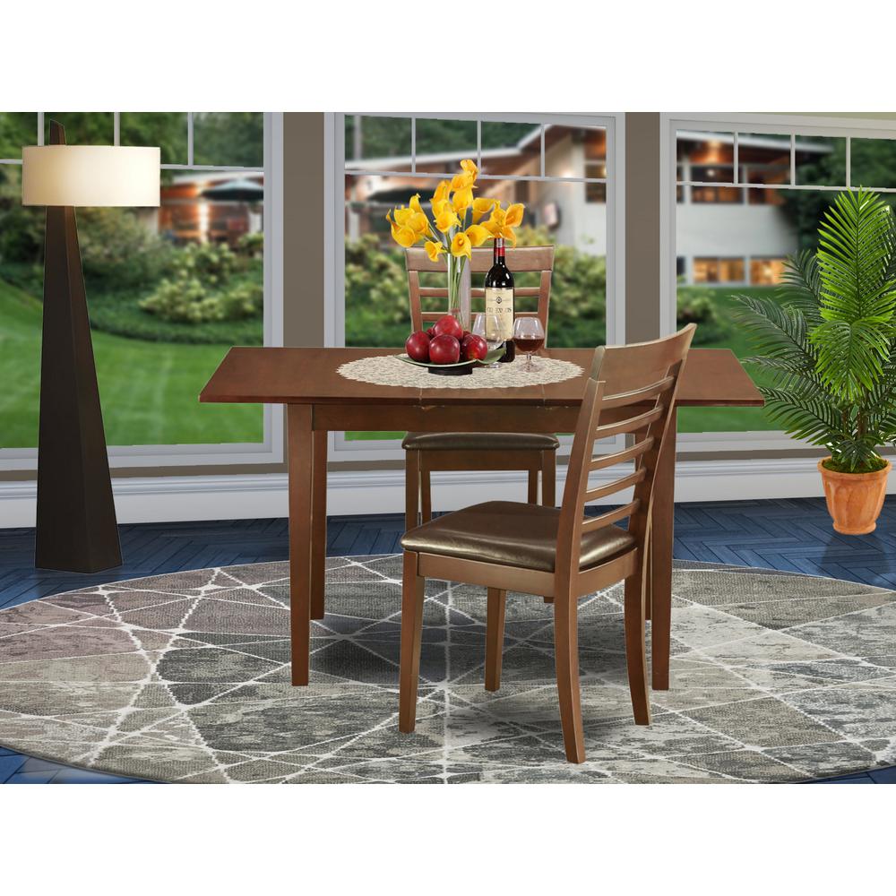 3  Pc  small  Kitchen  Table  set  -  Table  with  Leaf  and  2  Kitchen  Dining  Chairs. Picture 4