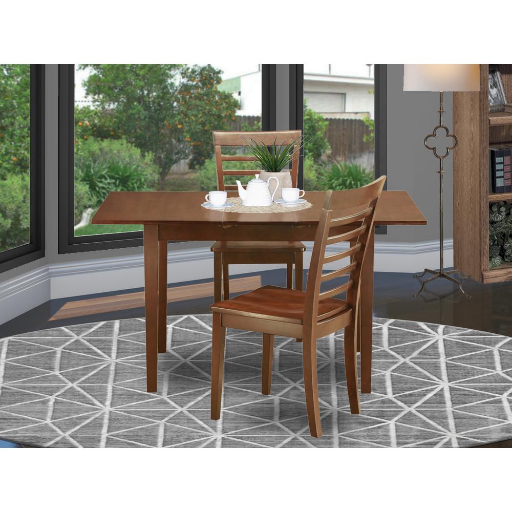 3  Pc  Kitchen  dinette  set  -  Table  with  Leaf  and  2  Kitchen  Chairs. Picture 4