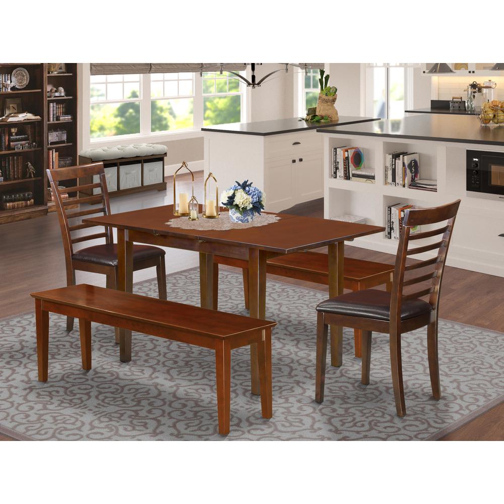 5  Pc  Kitchen  nook  Dining  set  -  Table  plus  2  Dining  Table  Chairs  and  2  Benches. Picture 6