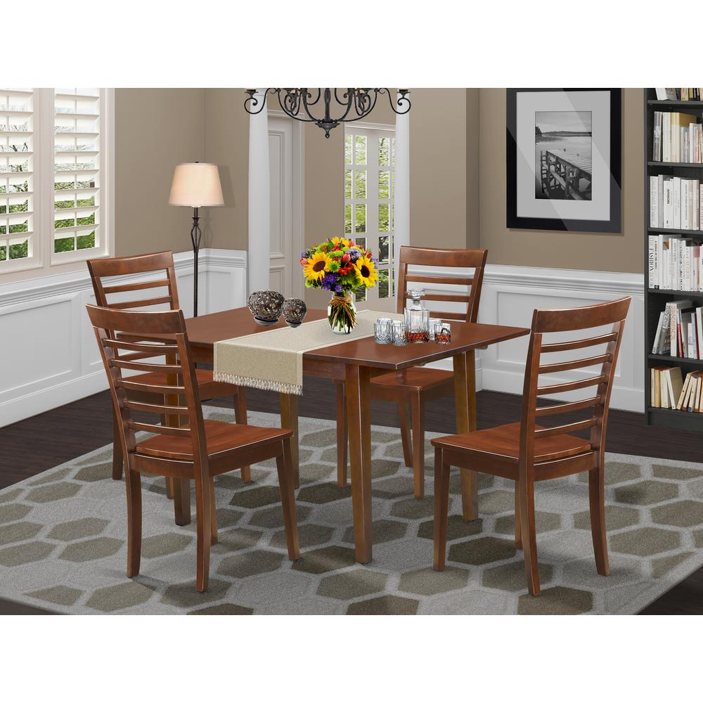5  Pc  Kitchen  Table  set  -  Table  with  a  12in  Leaf  and  4  Kitchen  Dining  Chairs. Picture 4