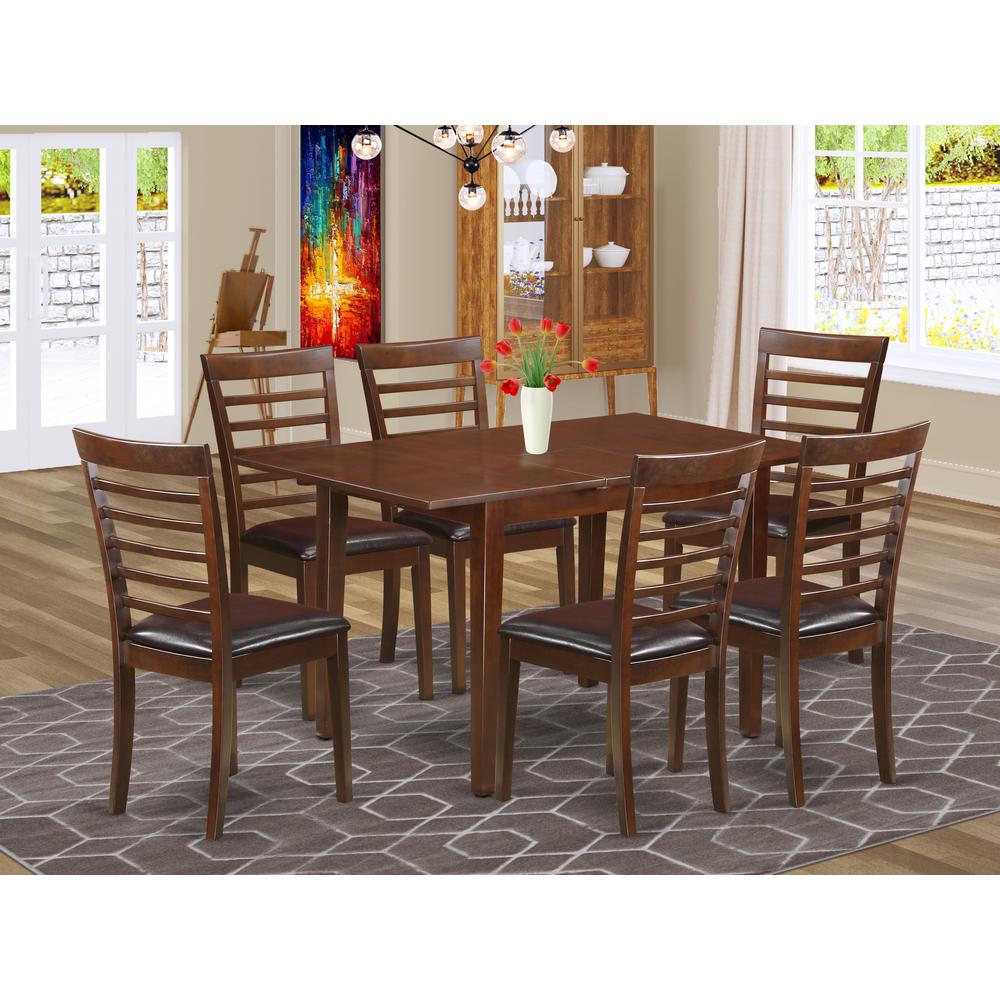 7  Pc  small  Table  set  -  Kitchen  Table  with  Leaf  and  6  Kitchen  Dining  Chairs. Picture 4
