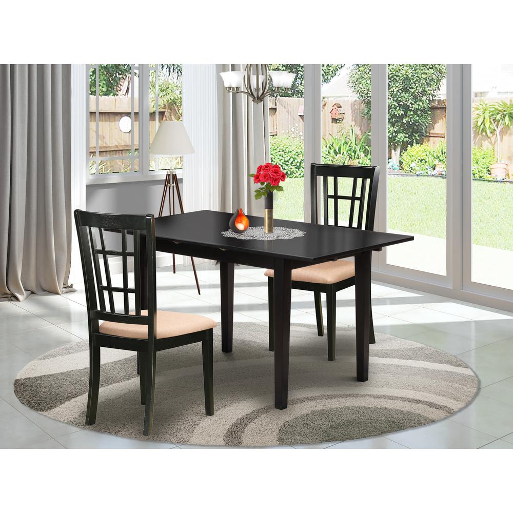 Dining Table- Dining Chairs, NONI3-BLK-C. Picture 4