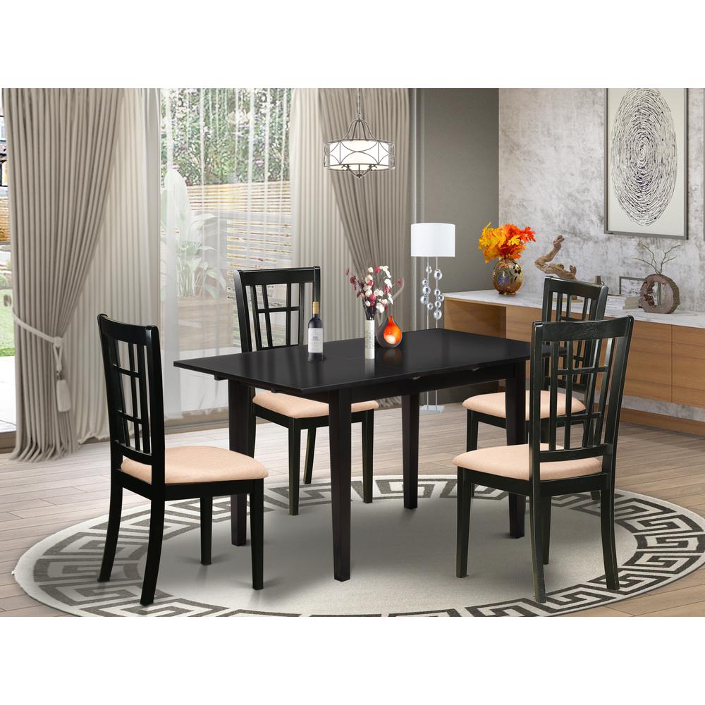 Dining Table- Dining Chairs, NONI5-BLK-C. Picture 4