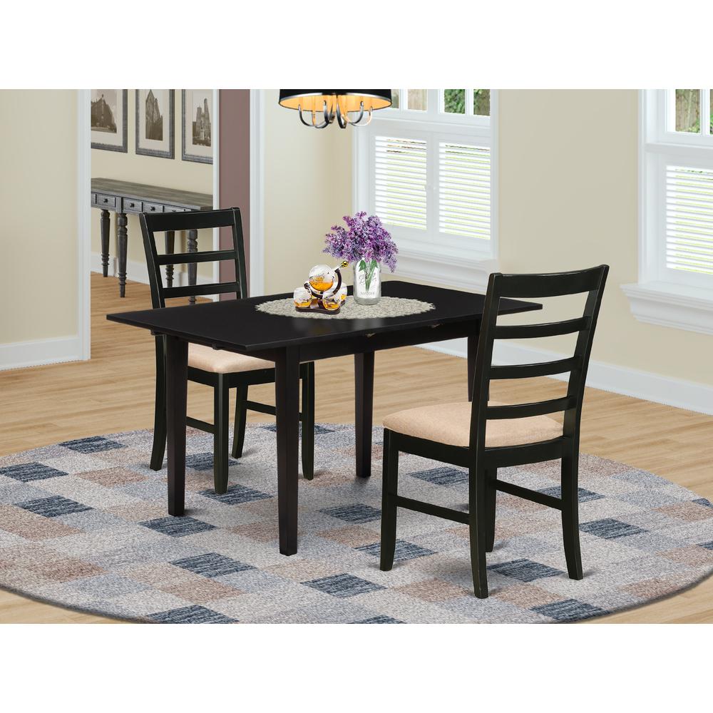 Dining Table- Dining Chairs, NOPF3-BLK-C. Picture 4