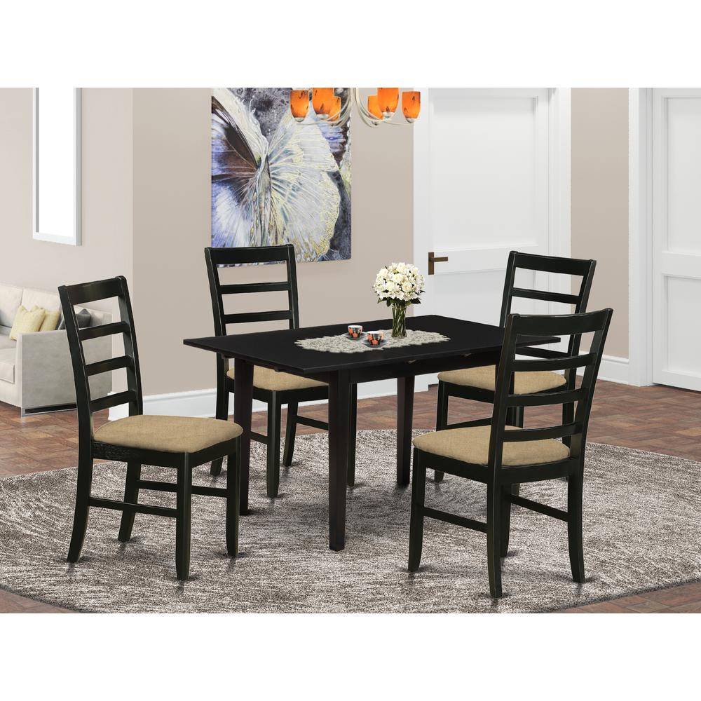 Dining Table- Dining Chairs, NOPF5-BLK-C. Picture 4