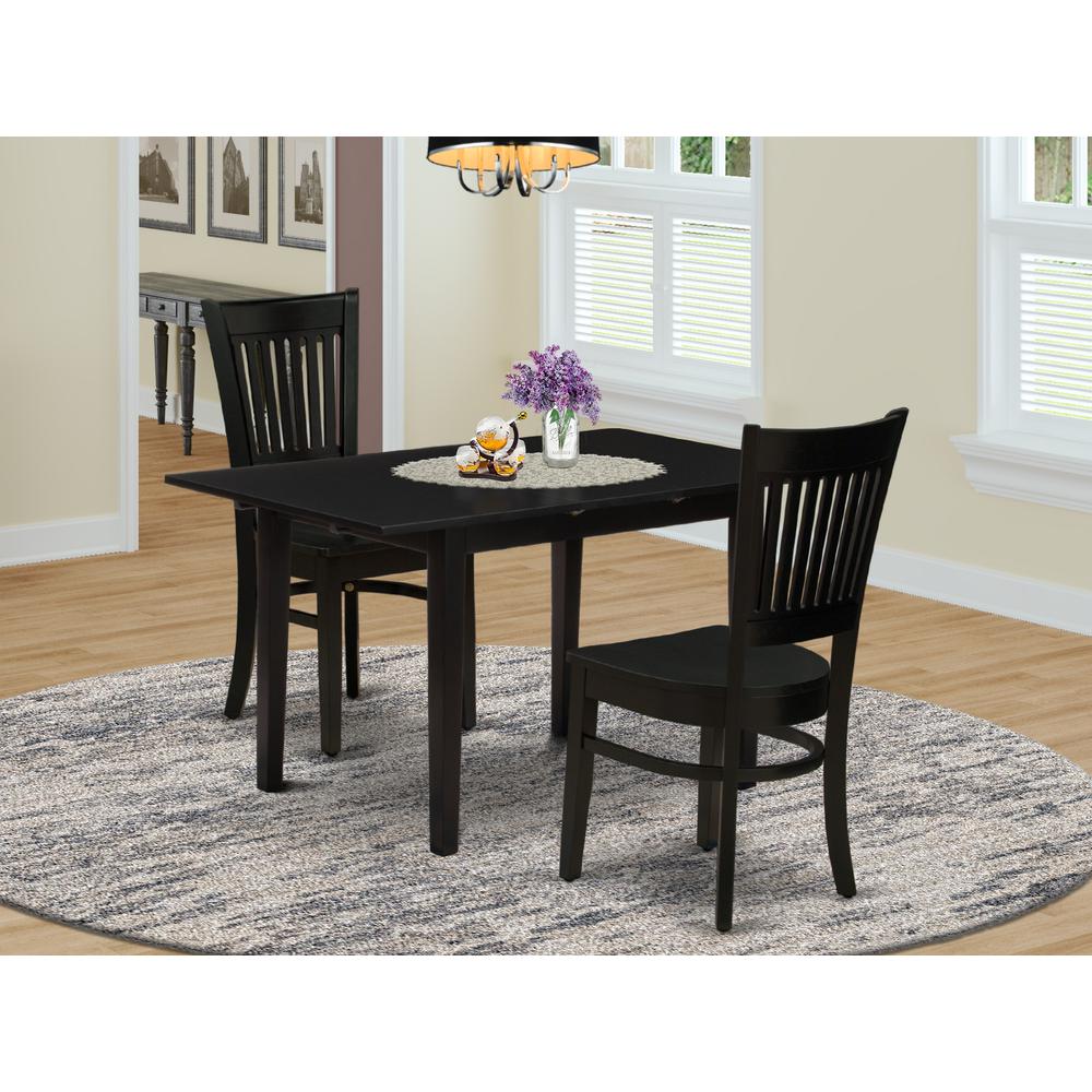 Dining Table- Dining Chairs, NOVA3-BLK-W. Picture 4