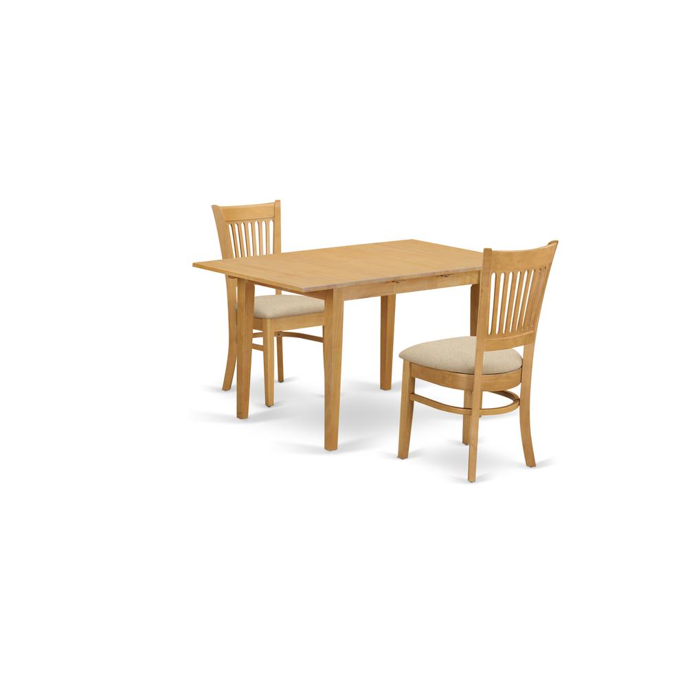 NOVA3-OAK-C 3 Pc Dining room set - small Dining Table and 2 dinette Chairs. Picture 1