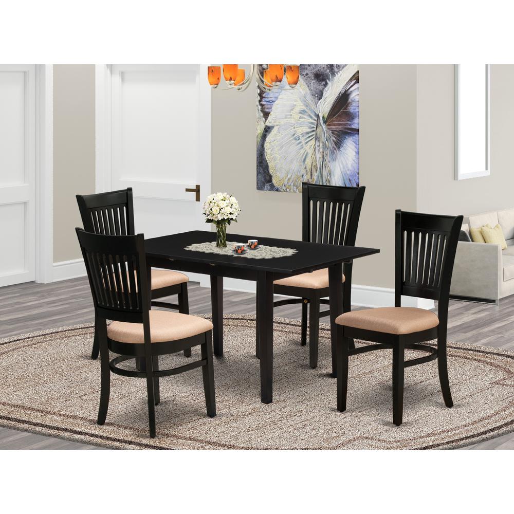 Dining Table- Dining Chairs, NOVA5-BLK-C. Picture 4