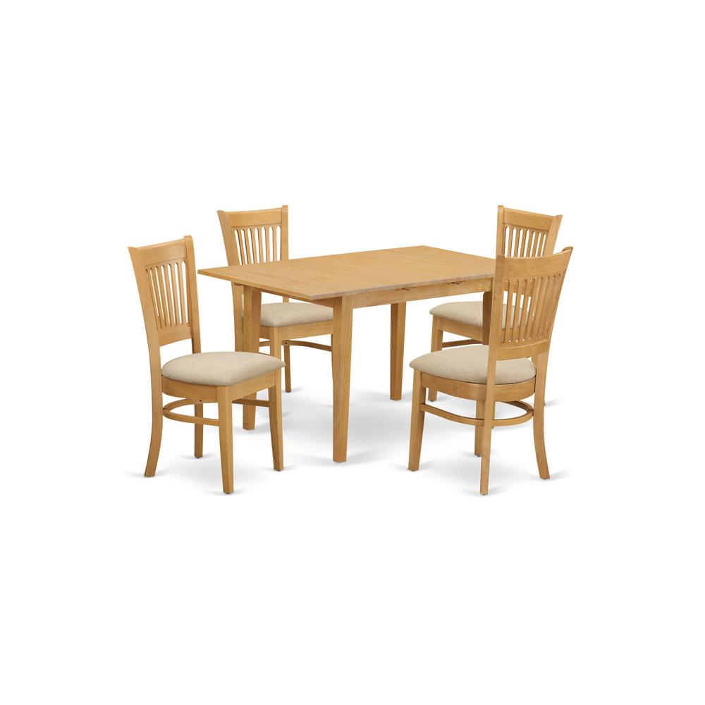 NOVA5-OAK-C 5 PC Table and Chairs set - Kitchen dinette Table and 4 Kitchen Dining Chairs. Picture 1