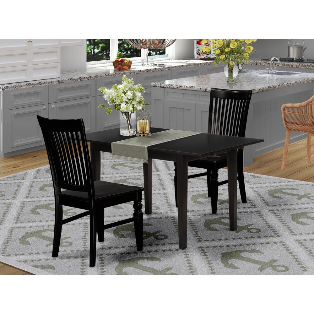 Dining Table- Dining Chairs, NOWE3-BLK-W. Picture 4