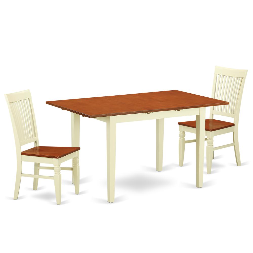Dining Room Set Buttermilk & Cherry, NOWE3-BMK-W. Picture 1