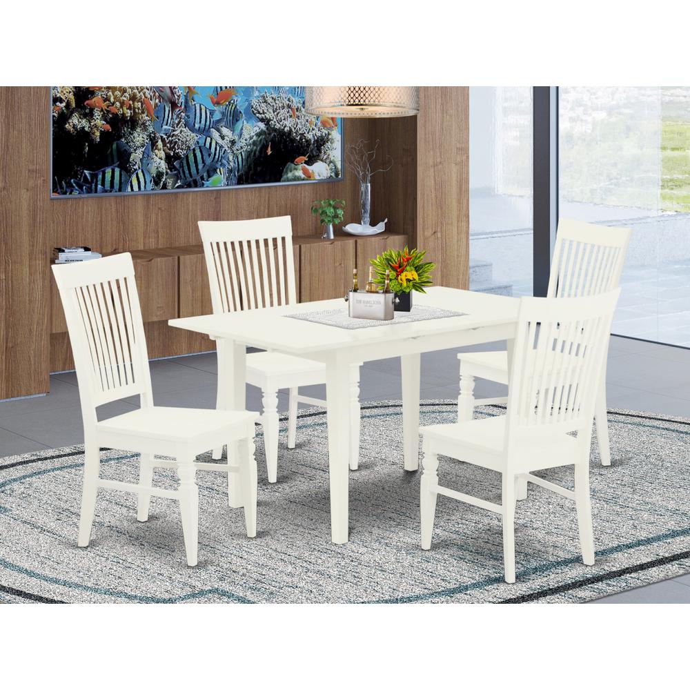 Dining Table- Dining Chairs, NOWE5-WHI-W. Picture 3