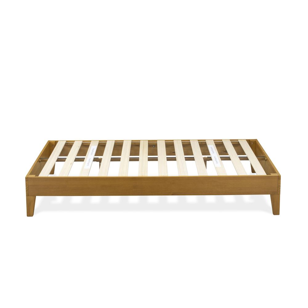 NVP-23-F Full Platform Bed Frame with 4 Solid Wood Legs and 2 Extra Center Legs - Oak Finish. Picture 5