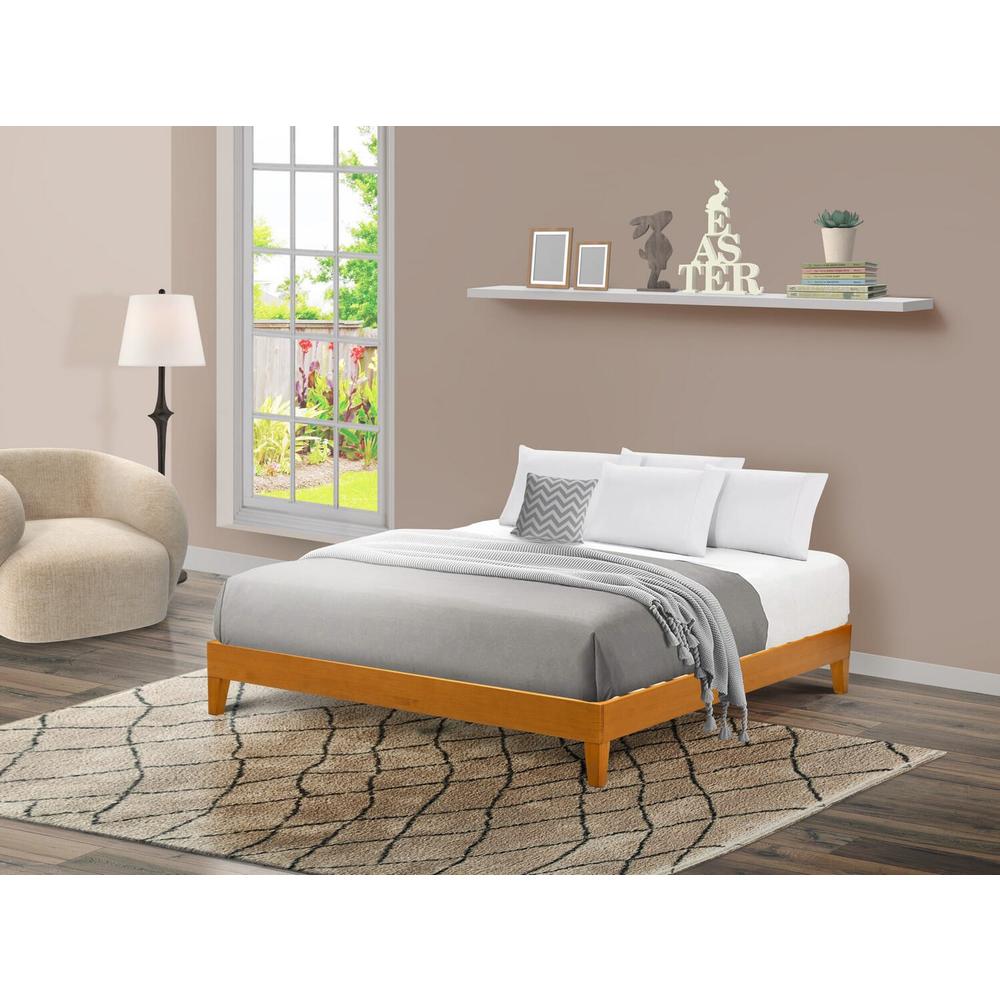 NVP-23-K King Size Bed Frame with 4 Hardwood Legs and 2 Extra Center Legs - Oak Finish. Picture 3