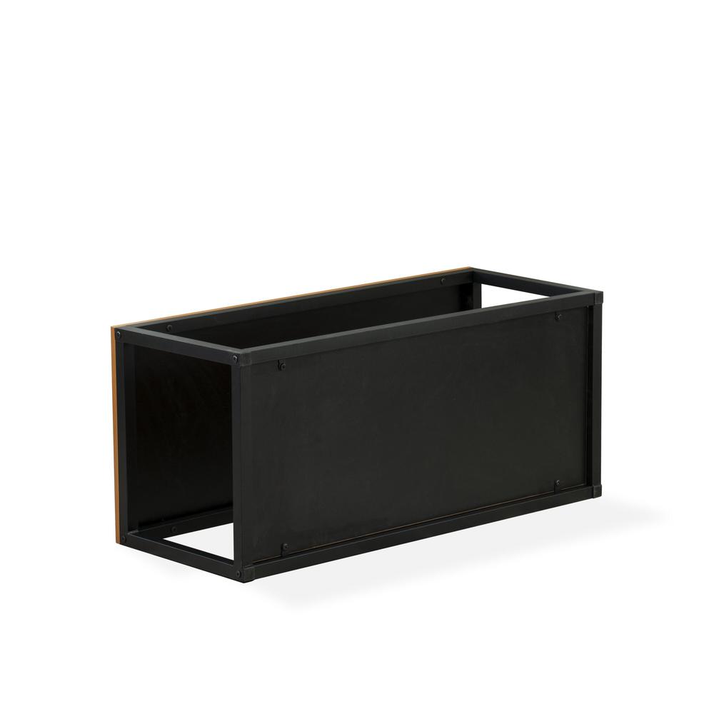 Norwich Coffee Table for Living Room, Mid Century Modern Coffee Table in Powder Coating Black Color and Brown Wood Laminate. Picture 5
