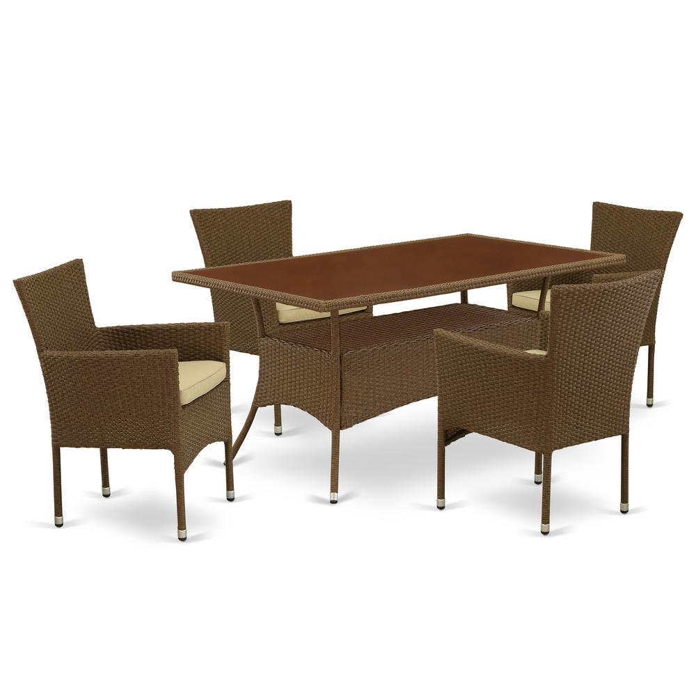 Wicker Patio Set Brown, OSBK5-02A. Picture 1
