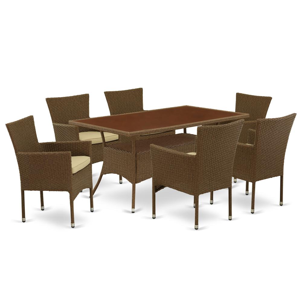 Wicker Patio Set Brown, OSBK7-02A. Picture 1