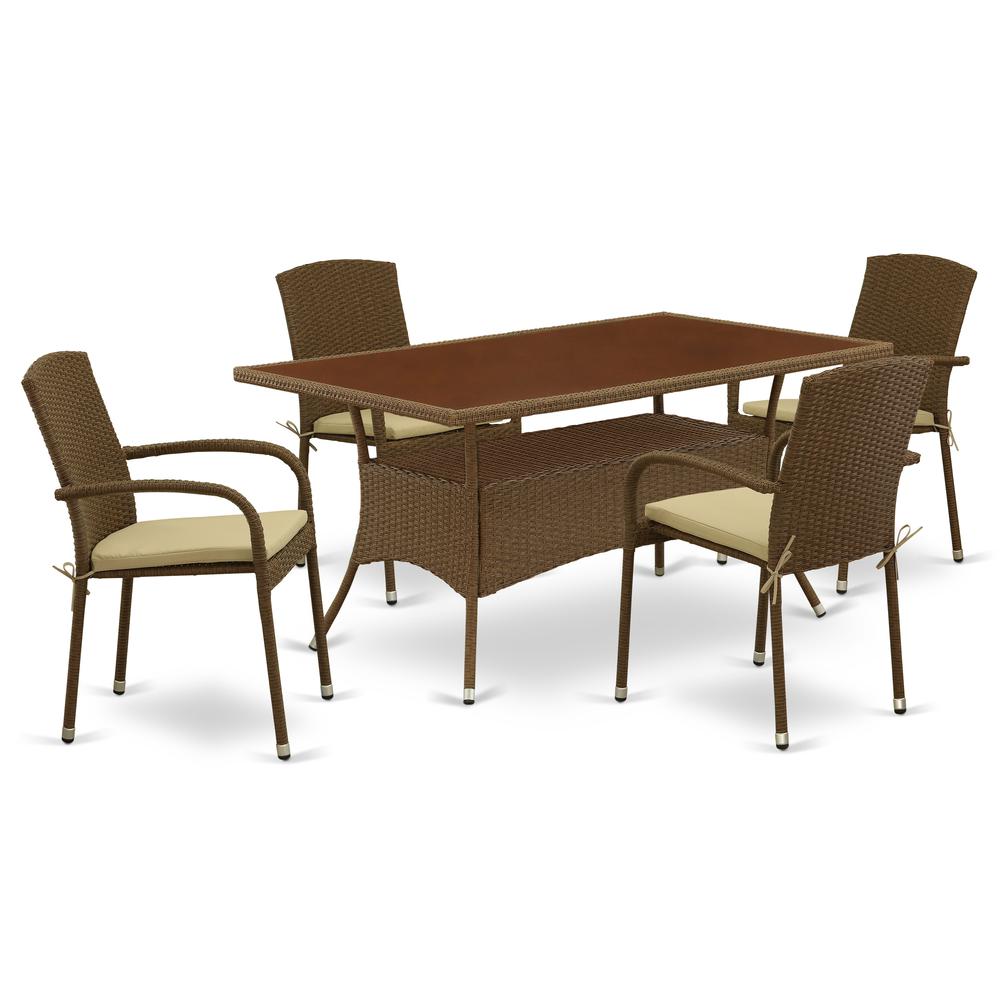 Wicker Patio Set Brown, OSJU5-02A. Picture 1
