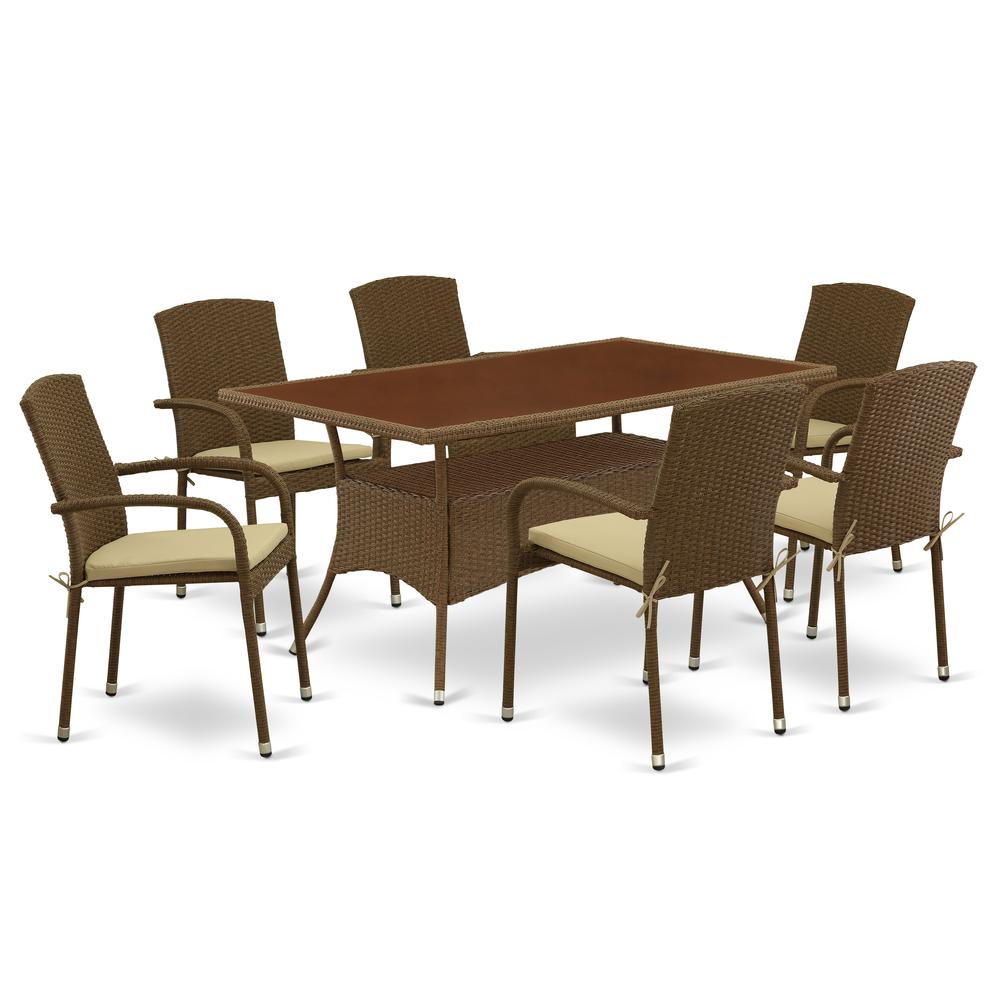 Wicker Patio Set Brown, OSJU7-02A. Picture 1
