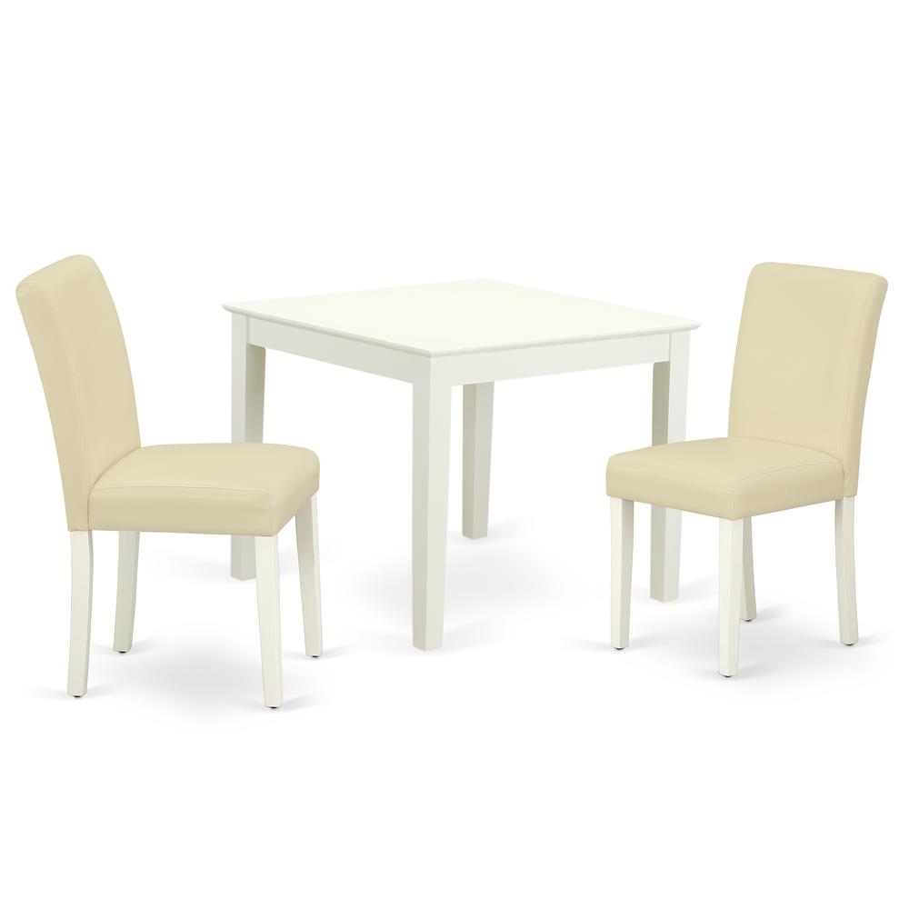 Dining Room Set Linen White, OXAB3-LWH-64. Picture 1
