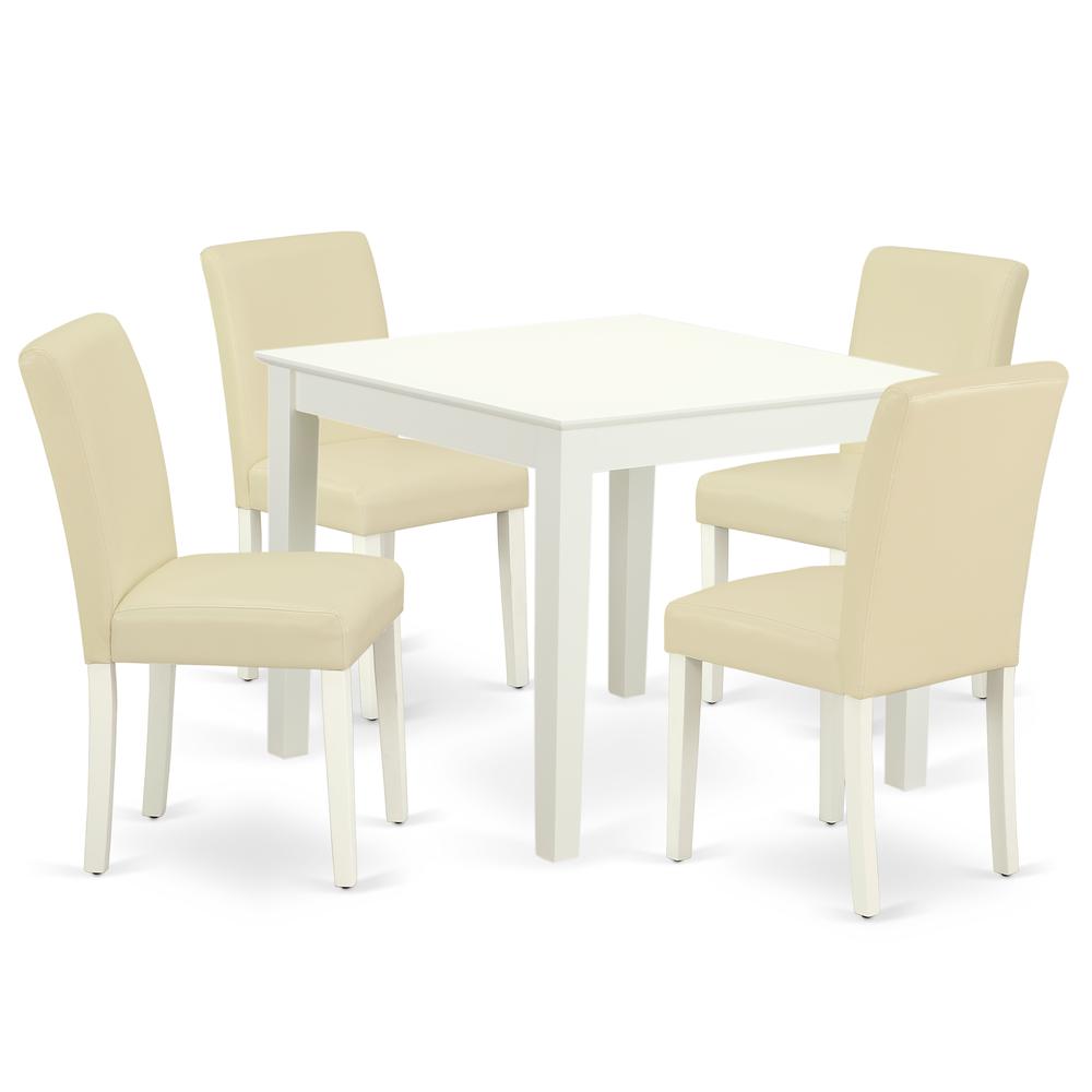 Dining Room Set Linen White, OXAB5-LWH-64. Picture 1