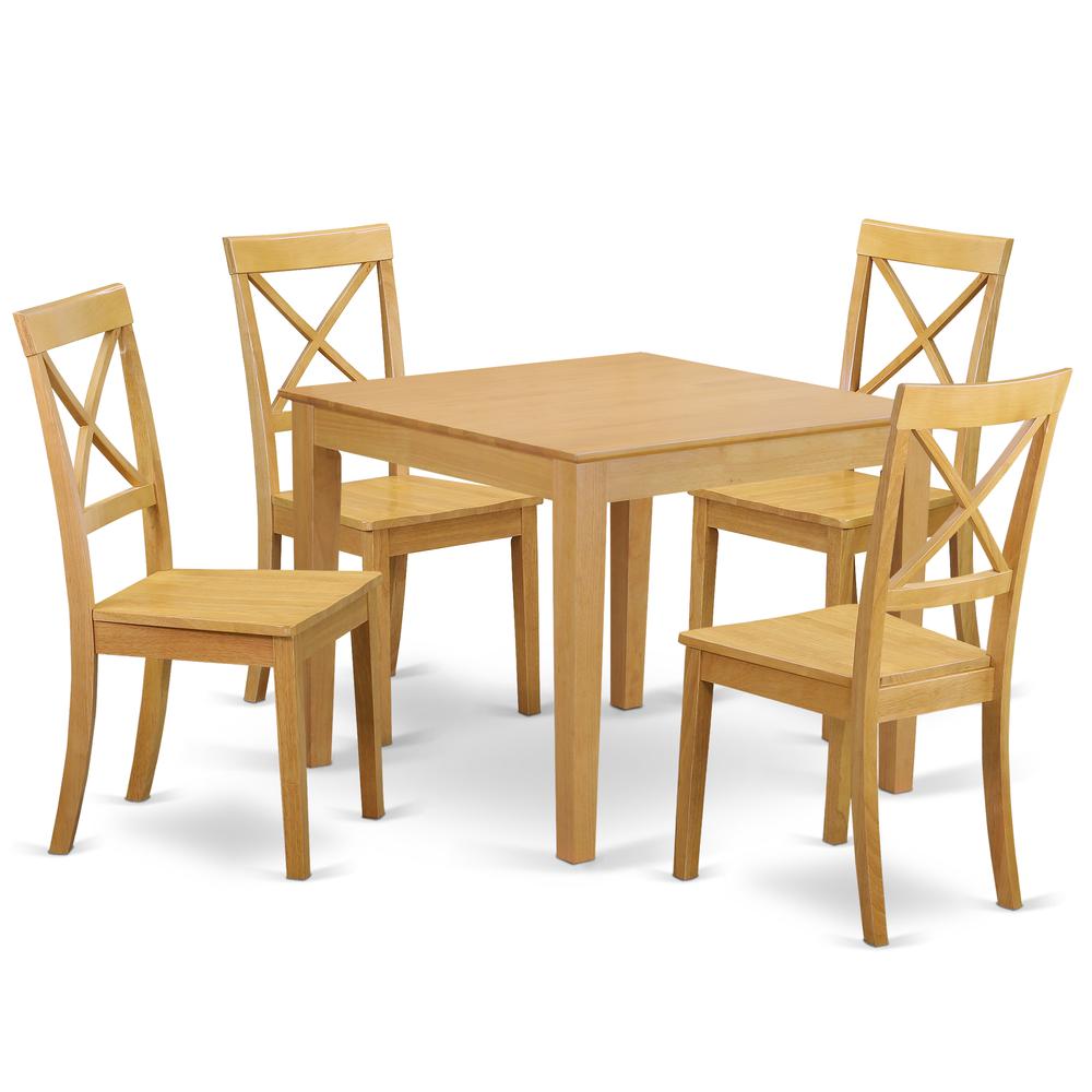Dining Room Set Oak, OXBO5-OAK-W. Picture 1