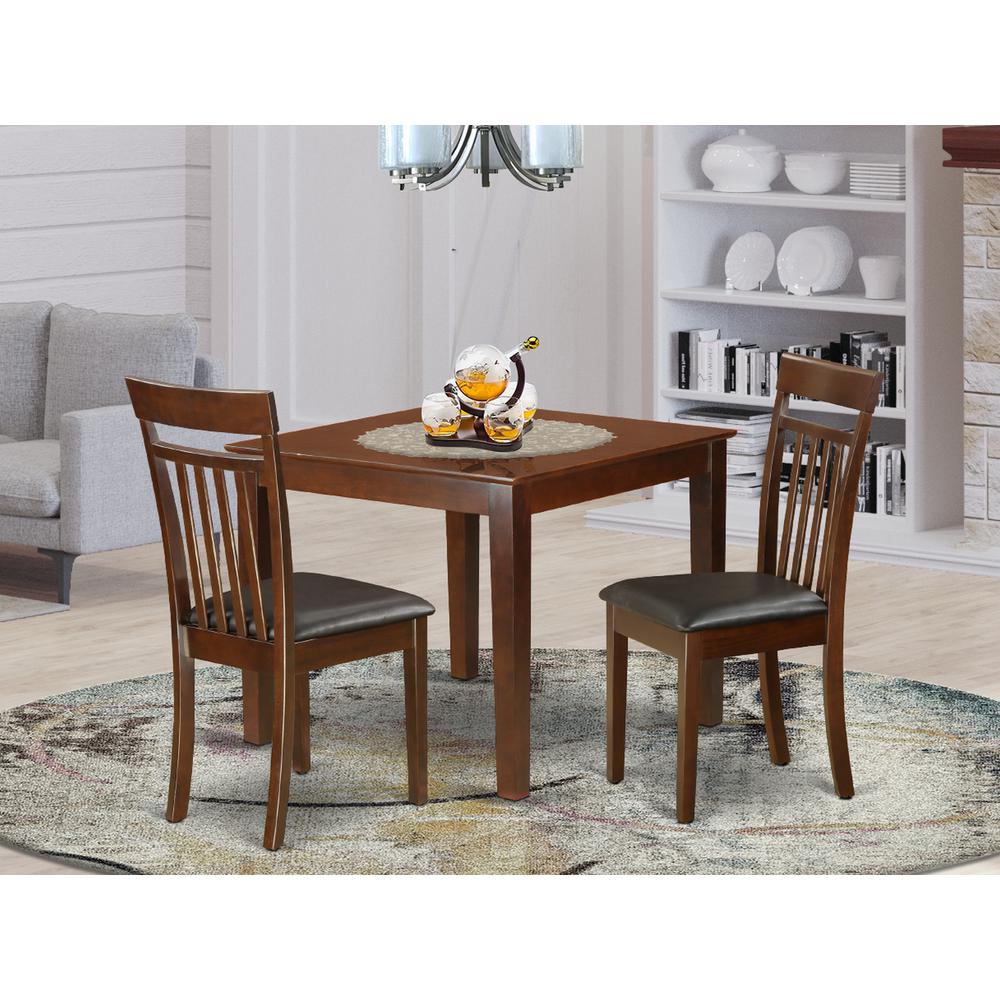 3  PC  Table  and  chair  set  with  a  Dining  Table  and  2  Kitchen  Chairs  in  Mahogany. Picture 2