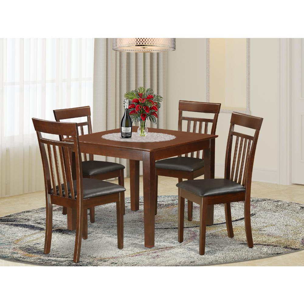 5  PC  Kitchen  Table  set  with  a  Dining  Table  and  4  Kitchen  Chairs  in  Mahogany. Picture 4